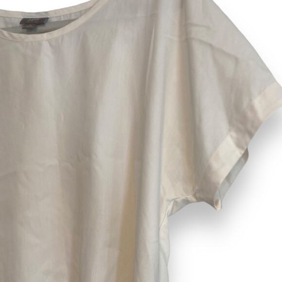 Womens J.Jill White Pique Modern Boxy Cropped Buttery Soft Modal Top Size Medium - Picture 12 of 16